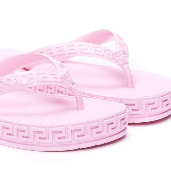NWT$375 Versace Medusa Icon Greek Key Greca Thong Flip Flops Slides 36.5 / 5-5.5 - Picture 4 of 14